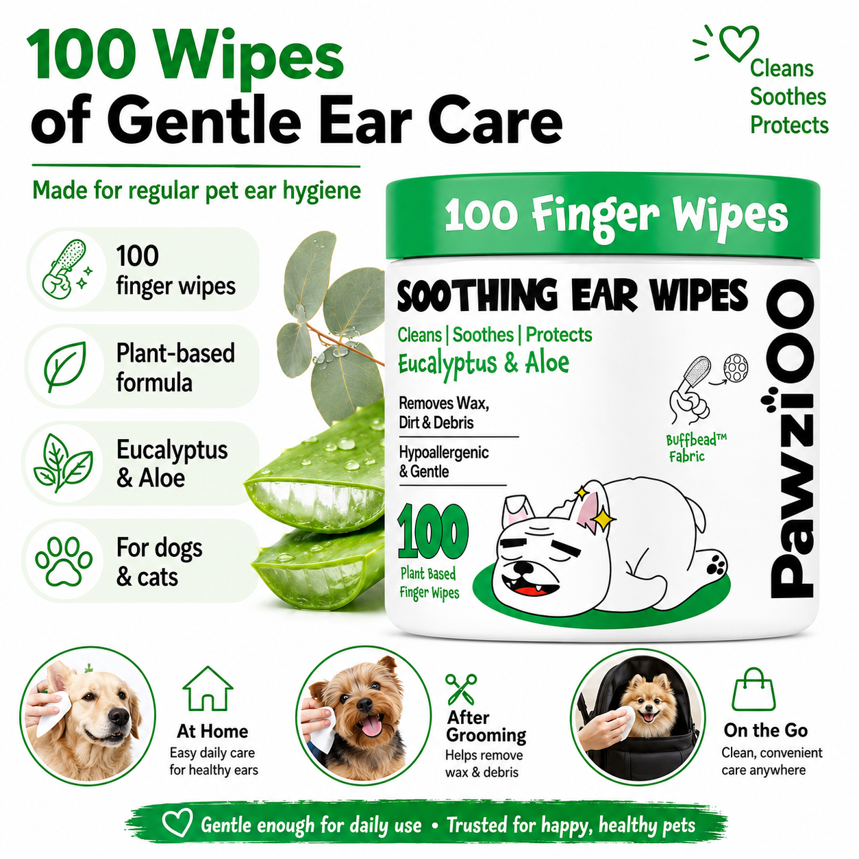 Dog Ear Cleaning Finger Wipes