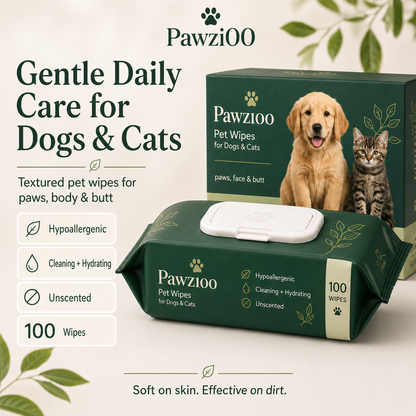 Gentle Daily Pet Wipes for Dogs & Cats | Pawzi00