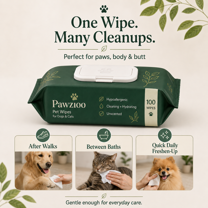 Gentle Daily Pet Wipes for Dogs & Cats | Pawzi00