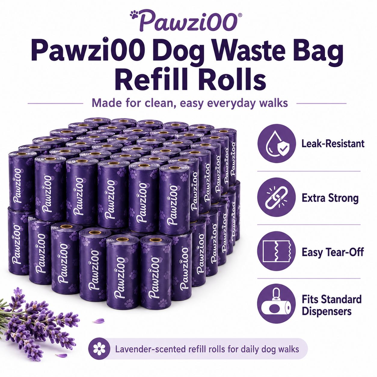 Lavender-Scented Dog Waste Bags