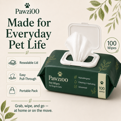 Gentle Daily Pet Wipes for Dogs & Cats | Pawzi00