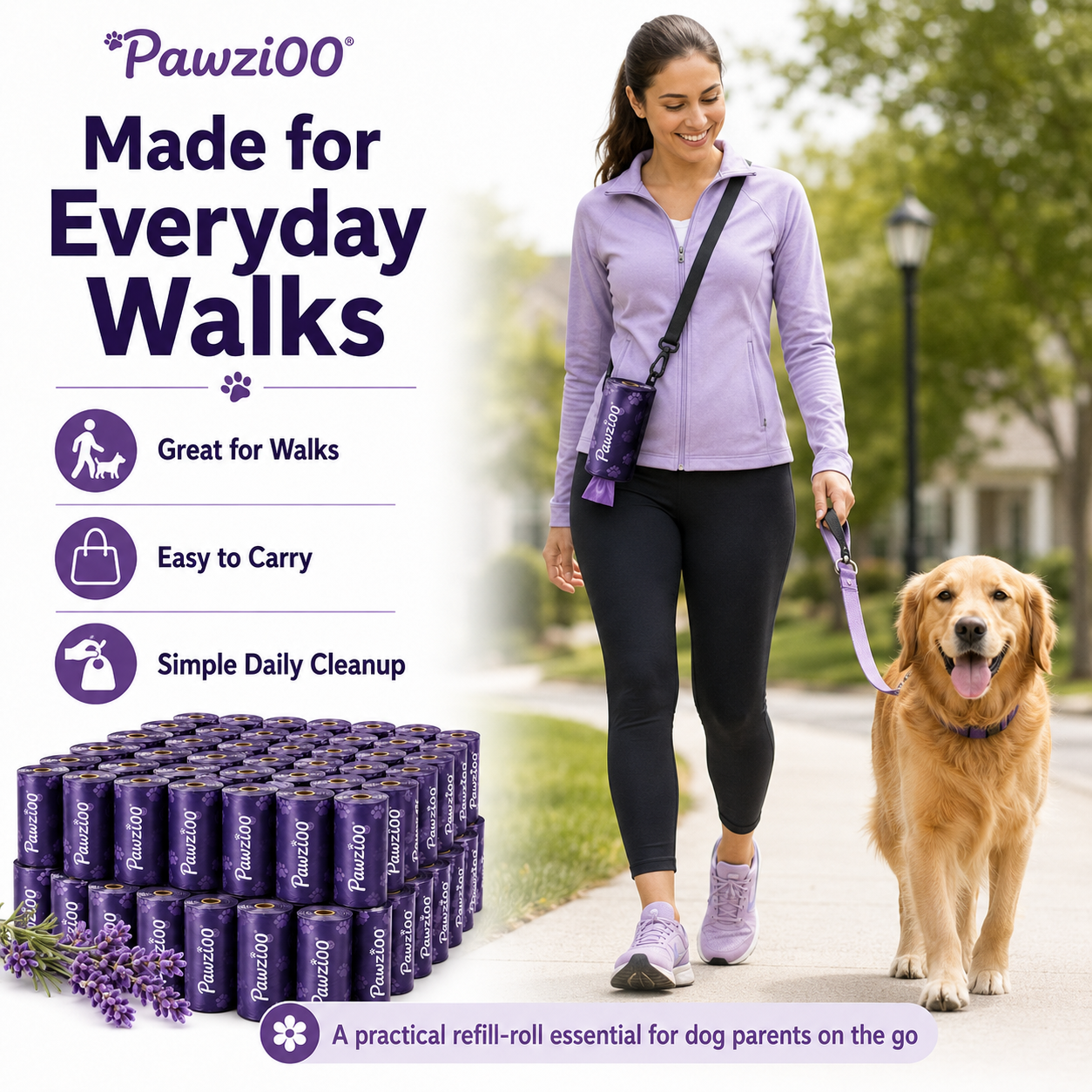 Lavender-Scented Dog Waste Bags