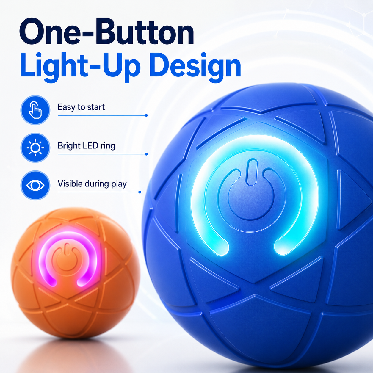 Smart Interactive Dog Ball – Automatic Rolling & Light-Up Toy for Small Dogs