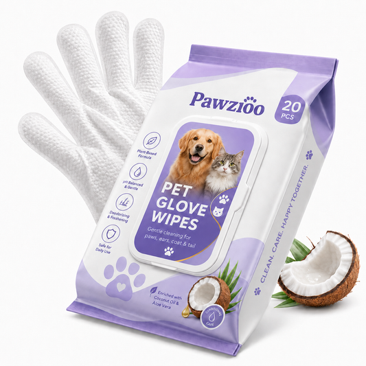 Pawzioo Pet Glove Wipes for Dogs & Cats